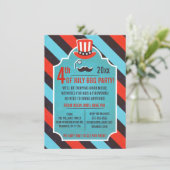 Mustache Monocle 4. Juli Party Einladungen (Stehend Vorderseite)