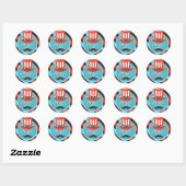 Mustache Monocle 4. Juli Party Stickers (Blatt)