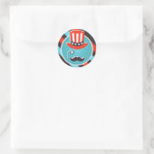 Mustache Monocle 4. Juli Party Stickers (Tasche)