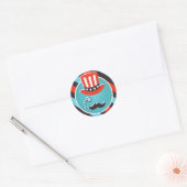 Mustache Monocle 4. Juli Party Stickers (Umschlag)