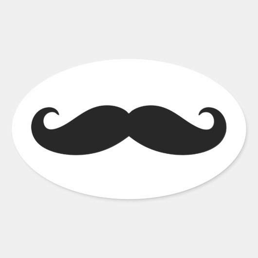Mustache Mustache, Mustache-Design Ovaler Aufkleber (Vorderseite)