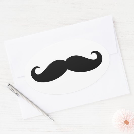 Mustache Mustache, Mustache-Design Ovaler Aufkleber (Umschlag)