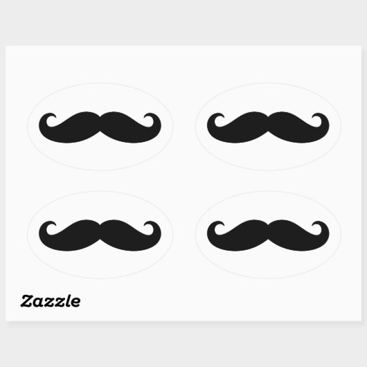 Mustache Mustache, Mustache-Design Ovaler Aufkleber (Blatt)