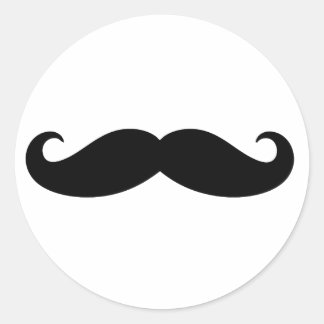 Mustache Mustache, Mustache-Design Runder Aufkleber