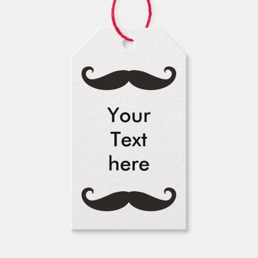 Mustache / Mustache / Schnurbart + Ihr Text Geschenkanhänger (Vorderseite)