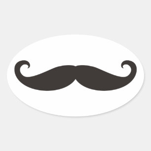 Mustache / Mustache / Schnurbart Ovaler Aufkleber