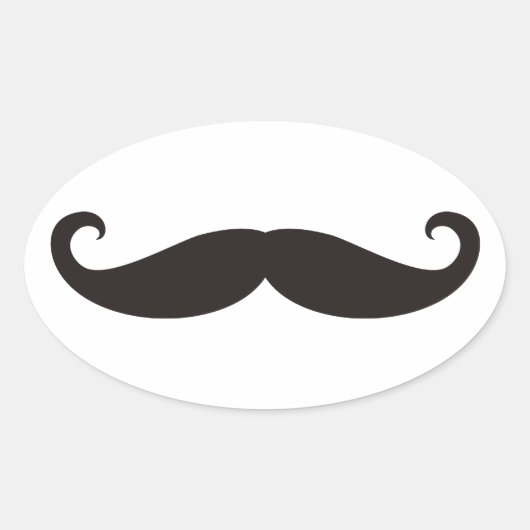 Mustache / Mustache / Schnurbart Ovaler Aufkleber (Vorderseite)