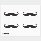 Mustache / Mustache / Schnurbart Ovaler Aufkleber (Blatt)