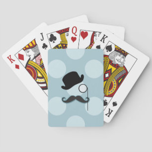 Mustache, Mustache, Stache, Monocle, Bowler Hat Spielkarten