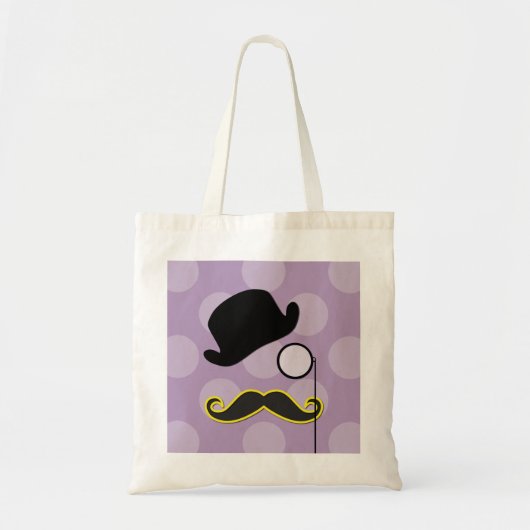 Mustache, Mustache, Stache, Monocle, Bowler Hat Tragetasche (Vorne)