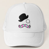 Mustache, Mustache, Stache, Monocle, Bowler Hat Truckerkappe (Vorderseite)