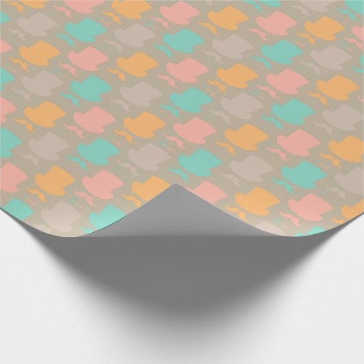 Mustache Muster 2 Geschenkpapier (Ecke)
