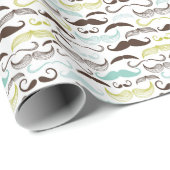 Mustache-Muster, Retro-Stil 2 Geschenkpapier (Rolleneckpunkt)