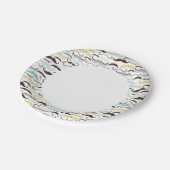 Mustache-Muster, Retro-Stil 2 Pappteller (Schrägansicht)