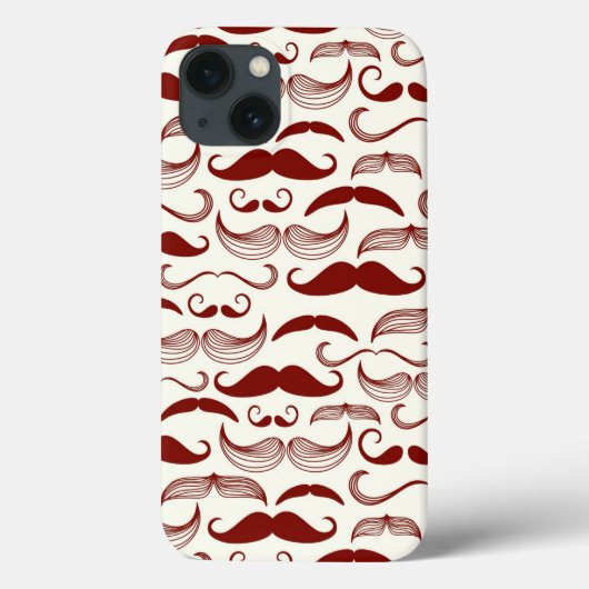 Mustache-Muster, Retro-Stil 3 Case-Mate iPhone Hülle (Rückseite)