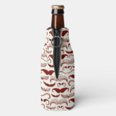 Mustache-Muster, Retro-Stil 3 Flaschenkühler (Flasche Rückseite)