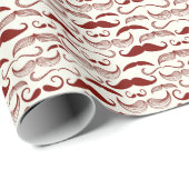 Mustache-Muster, Retro-Stil 3 Geschenkpapier (Rolleneckpunkt)