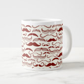 Mustache-Muster, Retro-Stil 3 Jumbo-Tasse (Vorderseite Rechts)
