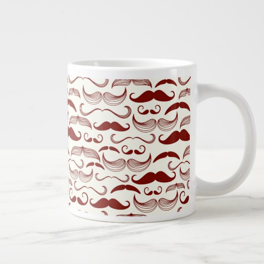 Mustache-Muster, Retro-Stil 3 Jumbo-Tasse (Rechts)