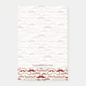 Mustache-Muster, Retro-Stil 3 Post-it Klebezettel (Vorderseite)