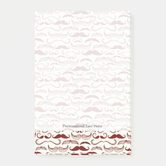Mustache-Muster, Retro-Stil 3 Post-it Klebezettel (Vorderseite)