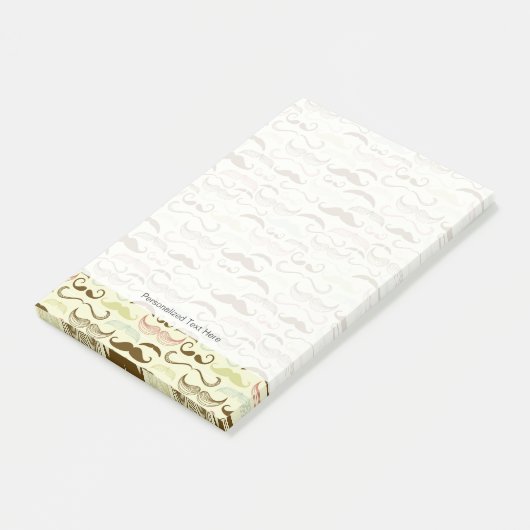 Mustache-Muster, Retro-Stil 4 Post-it Klebezettel (angewinkelt)