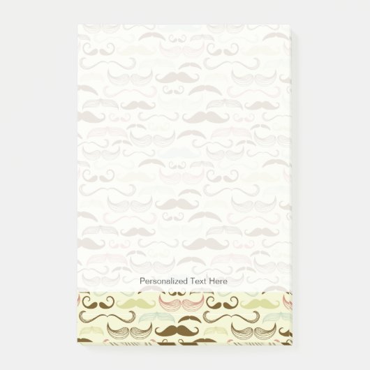 Mustache-Muster, Retro-Stil 4 Post-it Klebezettel (Vorderseite)