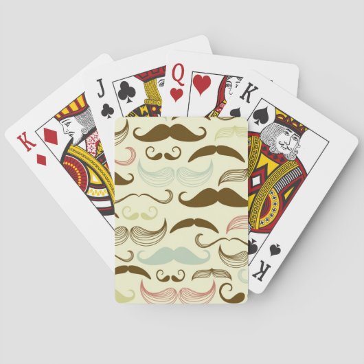 Mustache-Muster, Retro-Stil 4 Spielkarten (Rückseite)