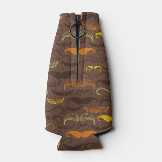 Mustache-Muster, Retro-Stil 5 Flaschenkühler (Rückseite)