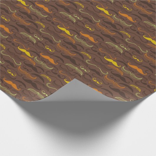 Mustache-Muster, Retro-Stil 5 Geschenkpapier (Ecke)