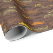 Mustache-Muster, Retro-Stil 5 Geschenkpapier (Rolleneckpunkt)