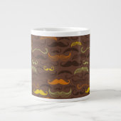 Mustache-Muster, Retro-Stil 5 Jumbo-Tasse (Vorderseite)