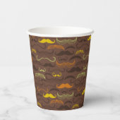Mustache-Muster, Retro-Stil 5 Pappbecher (Rückseite)