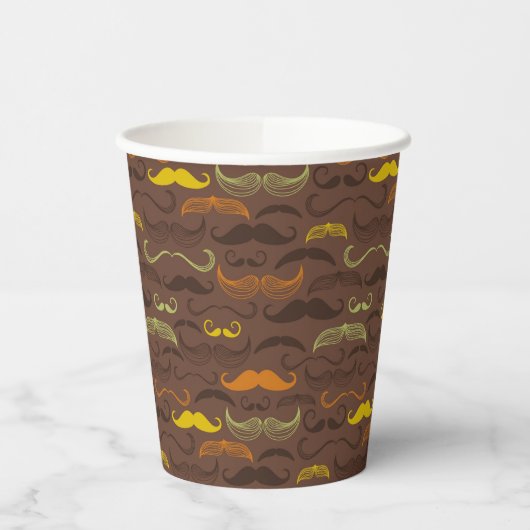 Mustache-Muster, Retro-Stil 5 Pappbecher (Links)