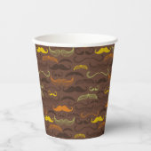Mustache-Muster, Retro-Stil 5 Pappbecher (Vorderseite)