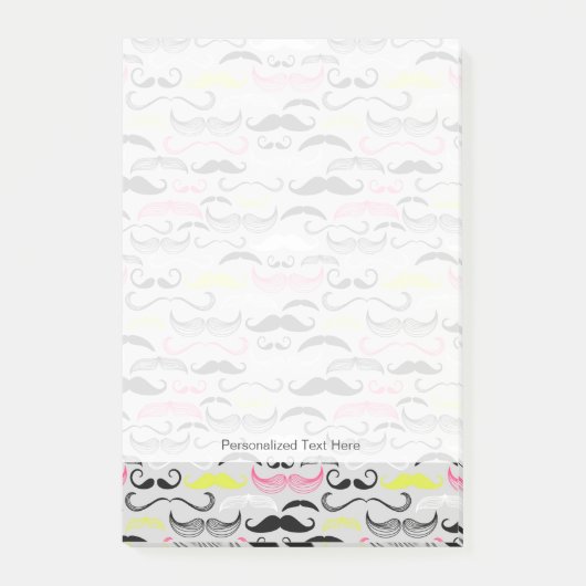 Mustache-Muster, Retro-Stil Post-it Klebezettel (Vorderseite)
