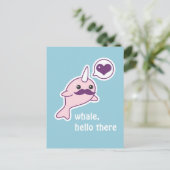 Mustache Narwhal Postkarte (Stehend Vorderseite)