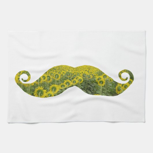 Mustache natürliches Teetuch 40,6 cm x 61 cm Küchentuch (Horizontal)