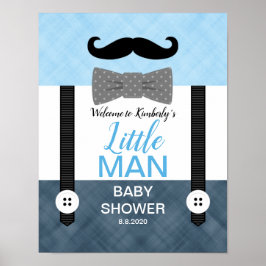 Mustache navvin Blue Baby Boy Dusche Begrüßungszei Poster