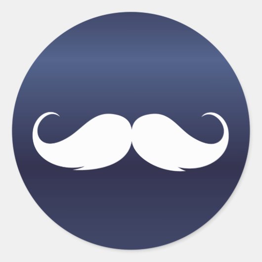 Mustache Navy Blue Baby Duwer Favoriten Runder Aufkleber (Vorderseite)
