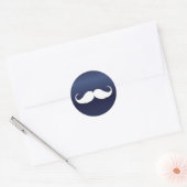 Mustache Navy Blue Baby Duwer Favoriten Runder Aufkleber (Umschlag)