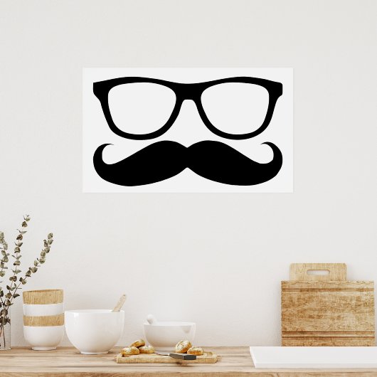 Mustache Nerd Poster (Küche)