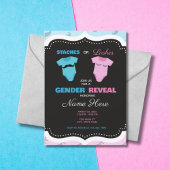 Mustache oder Eyelashes Pink Blue Gender Reveal Einladung