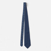 Mustache on Navy Blue Necktie Tie Krawatte (Rückseite)