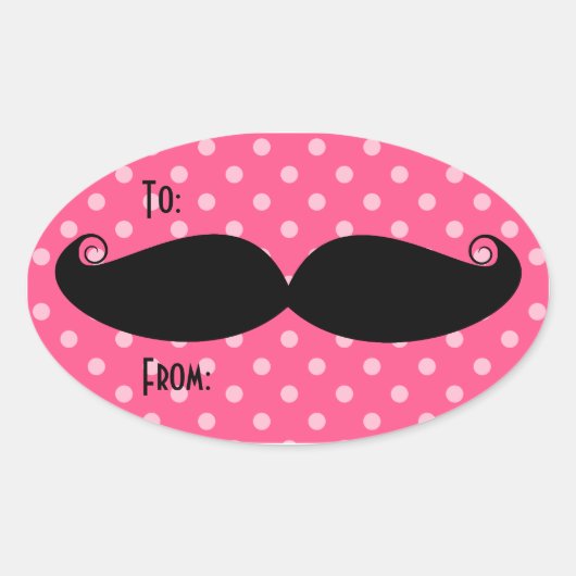 Mustache Oval Stickers (Vorderseite)