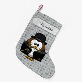 Mustache Owl Kleiner Weihnachtsstrumpf (Vorderansicht (hängend))