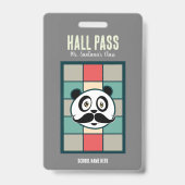 Mustache Panda Hall Pass Abzeichen Ausweis (Rückseite)
