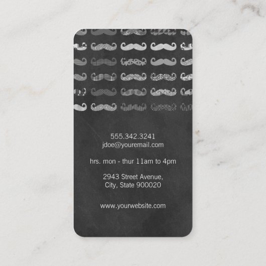 Mustache Pattern Barber Pole Visitenkarte (Rückseite)