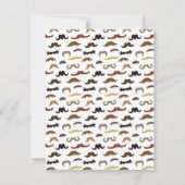 Mustache Pattern Boy Baby Dusche Party Einladung (Rückseite)