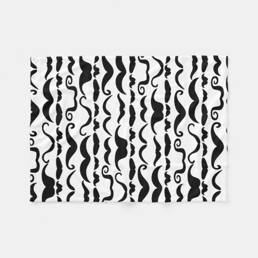 Mustache Pattern Fleecedecke (Vorderseite (Horizontal))